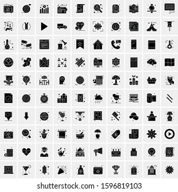 100 Solid Business Icons for web and Print Material