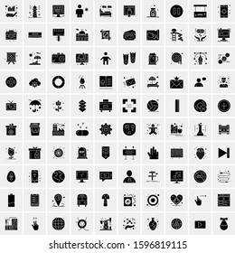 100 Solid Business Icons for web and Print Material