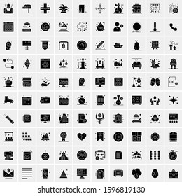 100 Solid Business Icons for web and Print Material