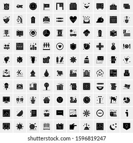 100 Solid Business Icons for web and Print Material