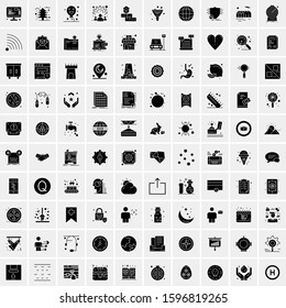 100 Solid Business Icons for web and Print Material