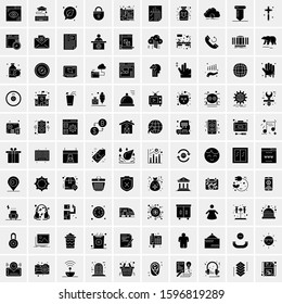 100 Solid Business Icons for web and Print Material