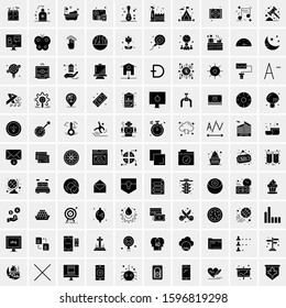 100 Solid Business Icons for web and Print Material