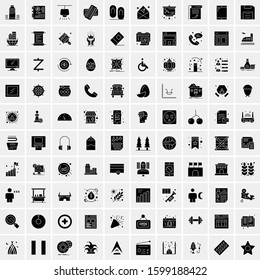 100 Solid Business Icons for web and Print Material