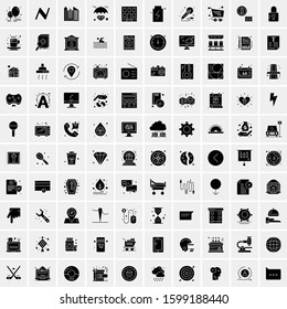 100 Solid Business Icons for web and Print Material