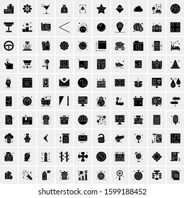 100 Solid Business Icons for web and Print Material