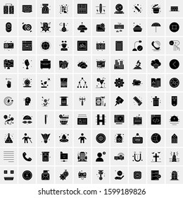 100 Solid Business Icons for web and Print Material