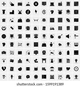 100 Solid Business Icons for web and Print Material