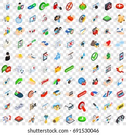 100 solution icons set in isometric 3d style for any design vector illustration