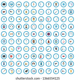 100 sound icons set in cartoon style for any design vector illustration