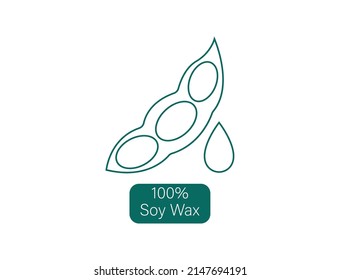 100% Soy Wax Icon Vector Illustration 