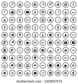 100 space icons set in simple style for any design vector illustration