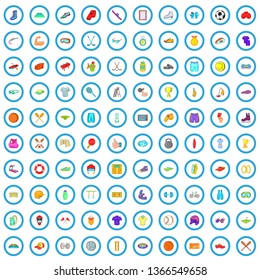 100 sport icons set in cartoon style for any design vector illustration