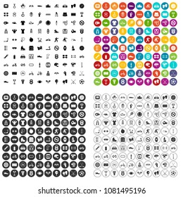 100 sport icons set vector in 4 variant for any web design isolated on white