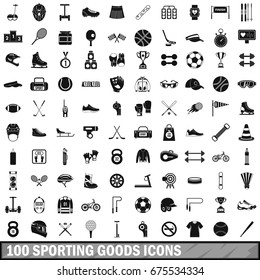 100 sporting goods icons set in simple style for any design vector illustration