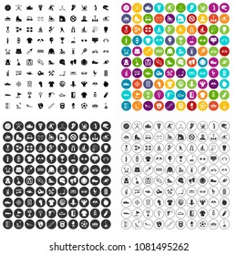 100 sports activities icons set vector in 4 variant for any web design isolated on white