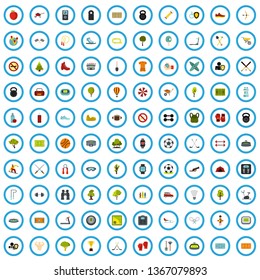 100 sports ground icons set in flat style for any design vector illustration