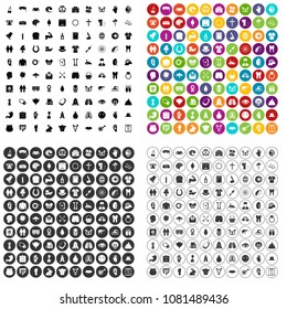 100 spring holidays icons set vector in 4 variant for any web design isolated on white