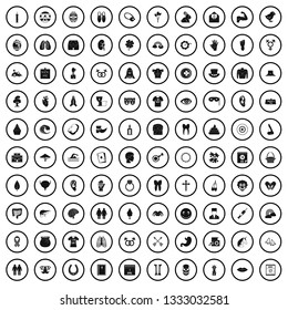 100 spring holidays icons set in simple style for any design vector illustration