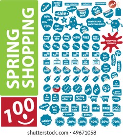 100 spring shopping signs. vector