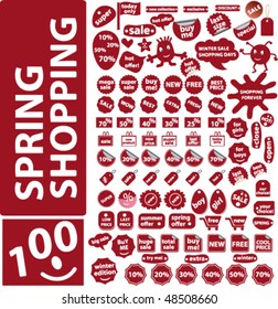 100 calcomanías de primavera. vector