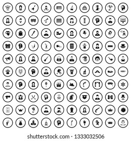 100 stage actor icons set in simple style for any design vector illustration