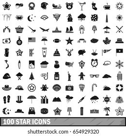 100 star icons set in simple style for any design vector illustration