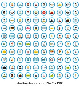 100 startup icons set in flat style for any design vector illustration