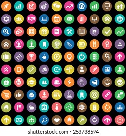 100 startup icons, universal set 