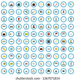 100 state icons set in flat style for any design vector illustration