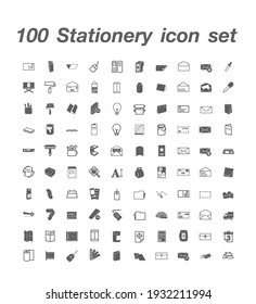 100 Vector de conjunto de iconos de diseño