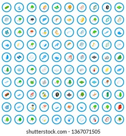 100 storm icons set in isometric 3d style for any design vector illustration
