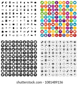 100 street food icons set vector in 4 variant for any web design isolated on white