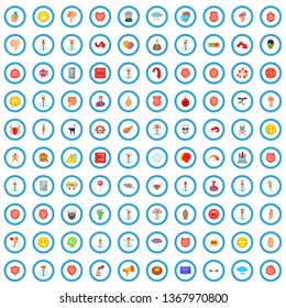 100 stress icons set in cartoon style for any design vector illustration