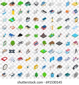 100 structure icons set in isometric 3d style for any design vector illustration