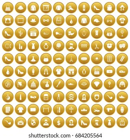 100 stylist icons set gold
