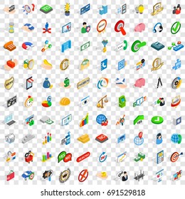 100 successful icons set in isometric 3d style for any design vector illustration