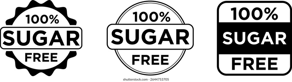 100% Sugar Free Badge – Healthy Product Label Design

