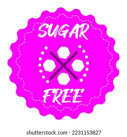 100% sugar free cubes in purple background. Vector illustration.