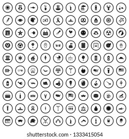 100 summer holidays icons set in simple style for any design vector illustration