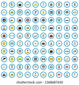 100 supermarket icons set in flat style for any design vector illustration