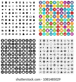 100 supermarket icons set vector in 4 variant for any web design isolated on white