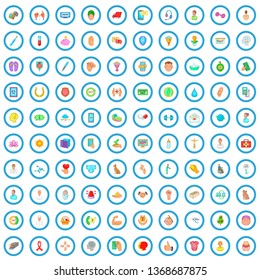 100 support and care icons set in cartoon style for any design vector illustration