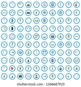 100 support icons set in cartoon style for any design vector illustration