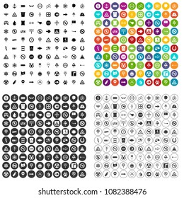 100 symbol icons set vector in 4 variant for any web design isolated on white