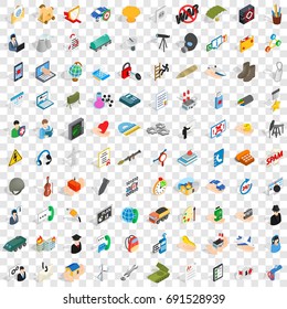 100 system icons set in isometric 3d style for any design vector illustration