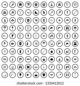 100 tackle icons set in simple style for any design vector illustration
