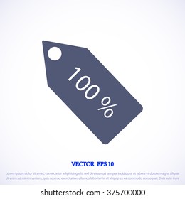 100% tag icon