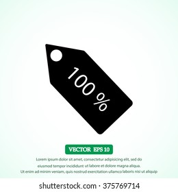 100% tag icon