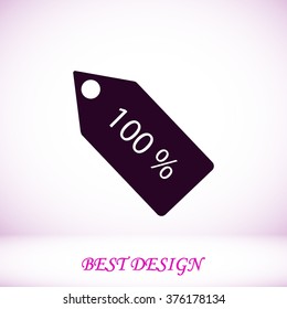 100% tag icon